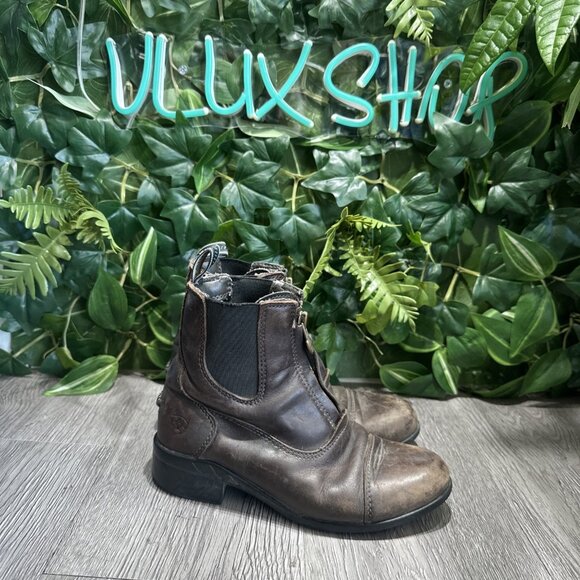Ariat Devon IV Paddock Boot Kids 13 Brown Leather Zip Up Riding Ankle Equestrian - Picture 1 of 8